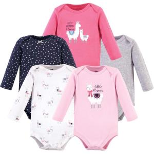 image:imageHudson Baby babygirls Cotton Longsleeve Bodysuits 5packLittle Llama