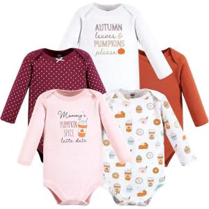 image:imageHudson Baby babygirls Cotton Longsleeve Bodysuits 5packPumpkin Spice Date