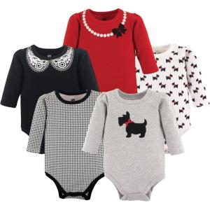 image:imageHudson Baby babygirls Cotton Longsleeve Bodysuits 5packScottie Dog