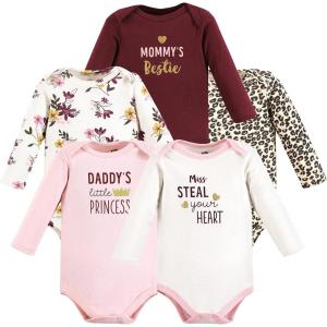 image:imageHudson Baby babygirls Cotton Longsleeve Bodysuits 5packSteal Your Heart
