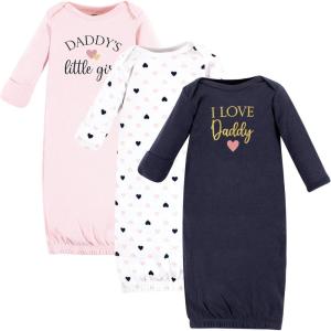 image:imageHudson Baby unisexbaby Cotton GownsGirl Daddy Pink Navy