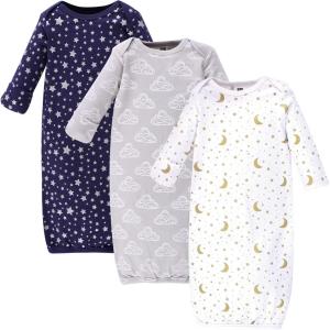 image:imageHudson Baby unisexbaby Cotton GownsNavy Stars  Moon