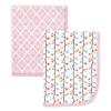 image:imageHudson Baby 2 Piece Interlock Cotton Swaddle Blanket Pink Budding Branches