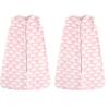 image:imageHudson Baby Infant Girl Plush Sleeping Bag Sack Blanket 2pk Basic Pink Floral 612 MonthsPink Clouds Plush