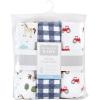 image:imageHudson Baby Unisex Baby Quilted Cotton Swaddle Wrap 3pk Rose Leopard 03 MonthsBoy Farm Animals