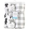 image:imageHudson Baby Unisex Baby Silky Plush and Coral Fleece Blanket Girl Farm Animals 30x36 inchesBears and Plaid
