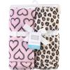 image:imageHudson Baby Unisex Baby Silky Plush and Coral Fleece Blanket Girl Farm Animals 30x36 inchesLeopard Heart
