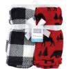 image:imageHudson Baby Unisex Baby Silky Plush and Coral Fleece Blanket Girl Farm Animals 30x36 inchesRed Moose Bear