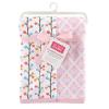 image:imageHudson Baby 2 Piece Interlock Cotton Swaddle Blanket Pink Budding Branches