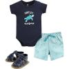 image:imageHudson Baby Unisex Baby Cotton Bodysuit Shorts and Shoe SetSea Turtle