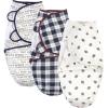 image:imageHudson Baby Unisex Baby Quilted Cotton Swaddle Wrap 3pk Rose Leopard 03 MonthsFootball