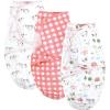image:imageHudson Baby Unisex Baby Quilted Cotton Swaddle Wrap 3pk Rose Leopard 03 MonthsGirl Farm Animals
