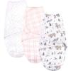 image:imageHudson Baby Unisex Baby Quilted Cotton Swaddle Wrap 3pk Rose Leopard 03 MonthsWinter Forest
