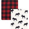 image:imageHudson Baby Unisex Baby Silky Plush and Coral Fleece Blanket Girl Farm Animals 30x36 inchesBuffalo Plaid Moose