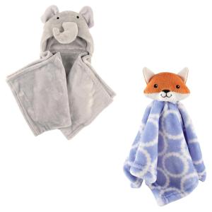 image:imageHooded Blanket amp Security BlanketGray ElephantBlue Fox