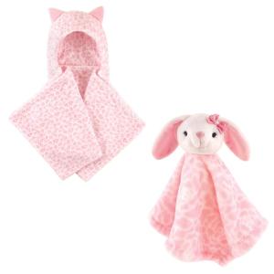 image:imageHooded Blanket amp Security BlanketLeopardPink Bunny