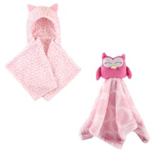 image:imageHooded Blanket amp Security BlanketLeopardPink Owl