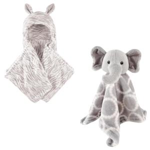 image:imageHooded Blanket amp Security BlanketZebraGray Elephant
