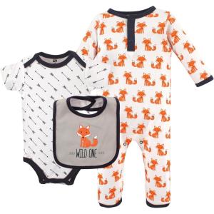 image:imageHudson Baby Gentlemens Cotton Bodysuit Romper amp Bib Set