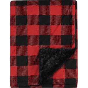image:imageHudson Baby Infant Boy Plush Blanket with Furry Binding and Back Sports Fan One SizeBuffalo Plaid