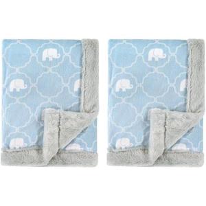 image:imageHudson Baby Infant Boy Plush Blanket with Furry Binding and Back Sports Fan One SizeElephant