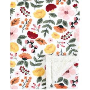 image:imageHudson Baby Infant Boy Plush Blanket with Furry Binding and Back Sports Fan One SizeFall Botanical