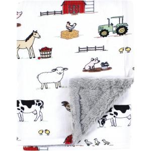 image:imageHudson Baby Infant Boy Plush Blanket with Furry Binding and Back Sports Fan One SizeFarm