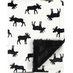 image:imageHudson Baby Infant Boy Plush Blanket with Furry Binding and Back Sports Fan One SizeMoose