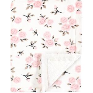 image:imageHudson Baby Infant Boy Plush Blanket with Furry Binding and Back Sports Fan One SizeNeutral Pink Floral