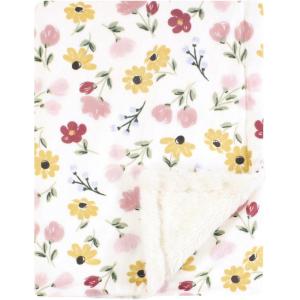image:imageHudson Baby Infant Boy Plush Blanket with Furry Binding and Back Sports Fan One SizeSoft Painted Floral