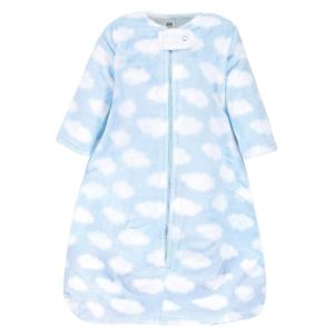 image:imageHudson Baby Infant Girl Plush Sleeping Bag Sack Blanket 2pk Basic Pink Floral 612 MonthsBlue Clouds