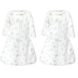image:imageHudson Baby Infant Girl Plush Sleeping Bag Sack Blanket 2pk Basic Pink Floral 612 MonthsLongsleeve Snowflakes