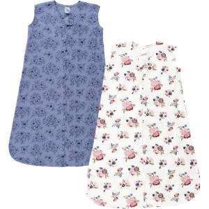 image:imageHudson Baby Infant Girl Thermal Sleeveless Sleeping Bag 2pk Soft Pink Sage RoseDusty Rose Floral