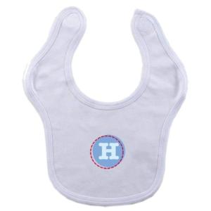 image:imageHudson Baby Personalized Initial Bib H Boy BlueWhite