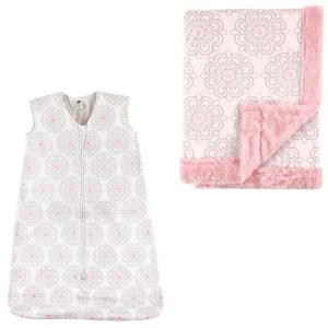 image:imageHudson Baby Plush Blanket amp Wearable Jersey Cotton Sleeping BagModern Floral
