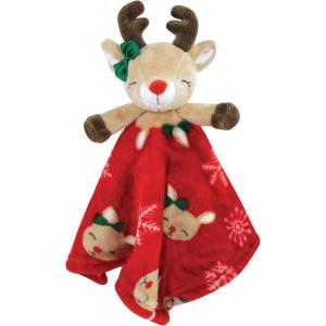 image:imageHudson Baby Unisex Baby Animal Face Security Blanket Bunny One SizeGirl Holiday Reindeer