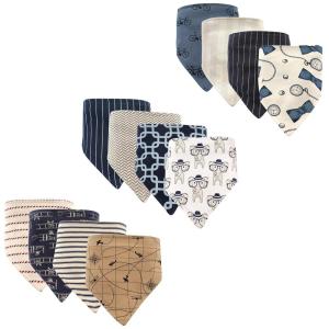 image:imageHudson Baby Unisex Baby Cotton Bandana Bibs Boho Flower One SizeAirplane and Elephant and Pocketwatch 12pack