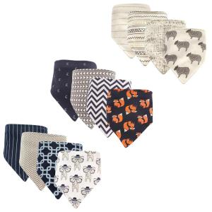 image:imageHudson Baby Unisex Baby Cotton Bandana Bibs Boho Flower One SizeElephant Fox Sheep 12pack