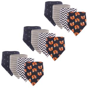image:imageHudson Baby Unisex Baby Cotton Bandana Bibs Boho Flower One SizeFox 12pack