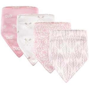 image:imageHudson Baby Unisex Baby Cotton Bandana Bibs Boho Flower One SizeGray Feather