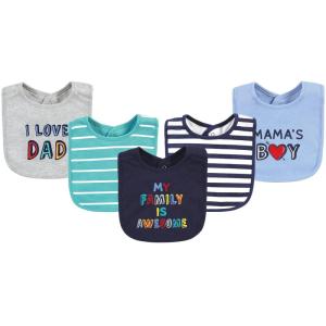 image:imageHudson Baby Unisex Baby Cotton Bibs Holiday Bold Boy One SizeBoy Bold Family