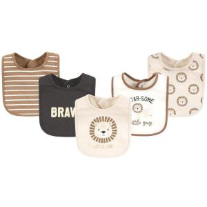 image:imageHudson Baby Unisex Baby Cotton Bibs Holiday Bold Boy One SizeBrave Lion