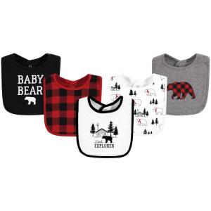 image:imageHudson Baby Unisex Baby Cotton Bibs Holiday Bold Boy One SizeBuffalo Plaid Bear