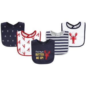 image:imageHudson Baby Unisex Baby Cotton Bibs Holiday Bold Boy One SizeButter Me Up Lobster