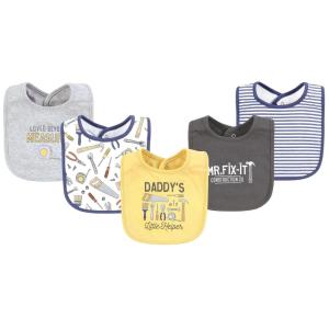 image:imageHudson Baby Unisex Baby Cotton Bibs Holiday Bold Boy One SizeConstruction Work