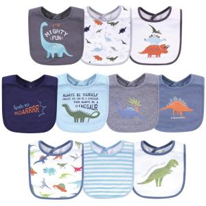 image:imageHudson Baby Unisex Baby Cotton Bibs Holiday Bold Boy One SizeDino