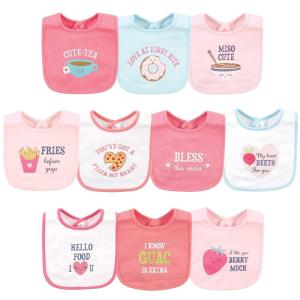 image:imageHudson Baby Unisex Baby Cotton Bibs Holiday Bold Boy One SizeFood Puns Girl
