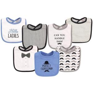 image:imageHudson Baby Unisex Baby Cotton Bibs Holiday Bold Boy One SizeGentlemen