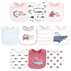image:imageHudson Baby Unisex Baby Cotton Bibs Holiday Bold Boy One SizeGirl Whale Shark