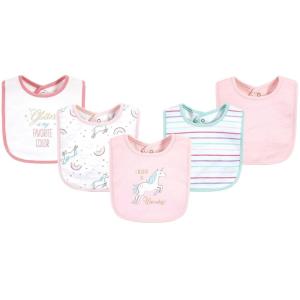 image:imageHudson Baby Unisex Baby Cotton Bibs Holiday Bold Boy One SizeGlitter Unicorn